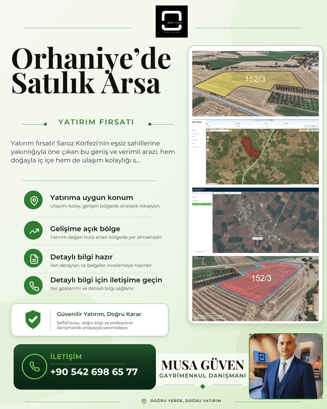 Orhaniye'de İmar Sınırında Ana Yola Cephe Satılık Arazi