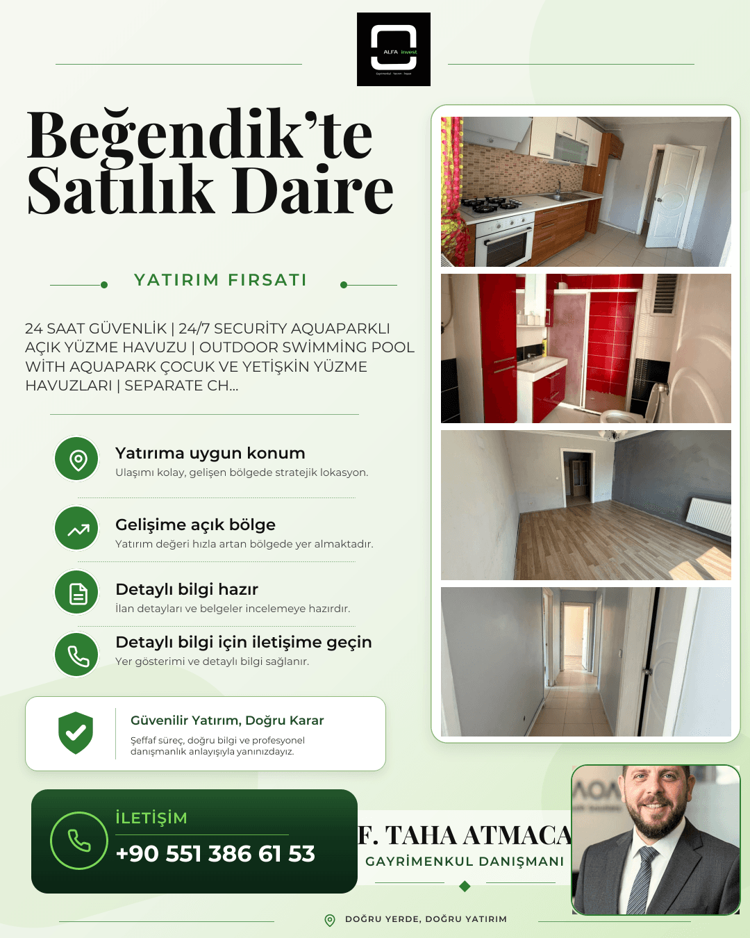 Beğendik'te Cumhuriyet Sitesinde Satılık Daire 2+1