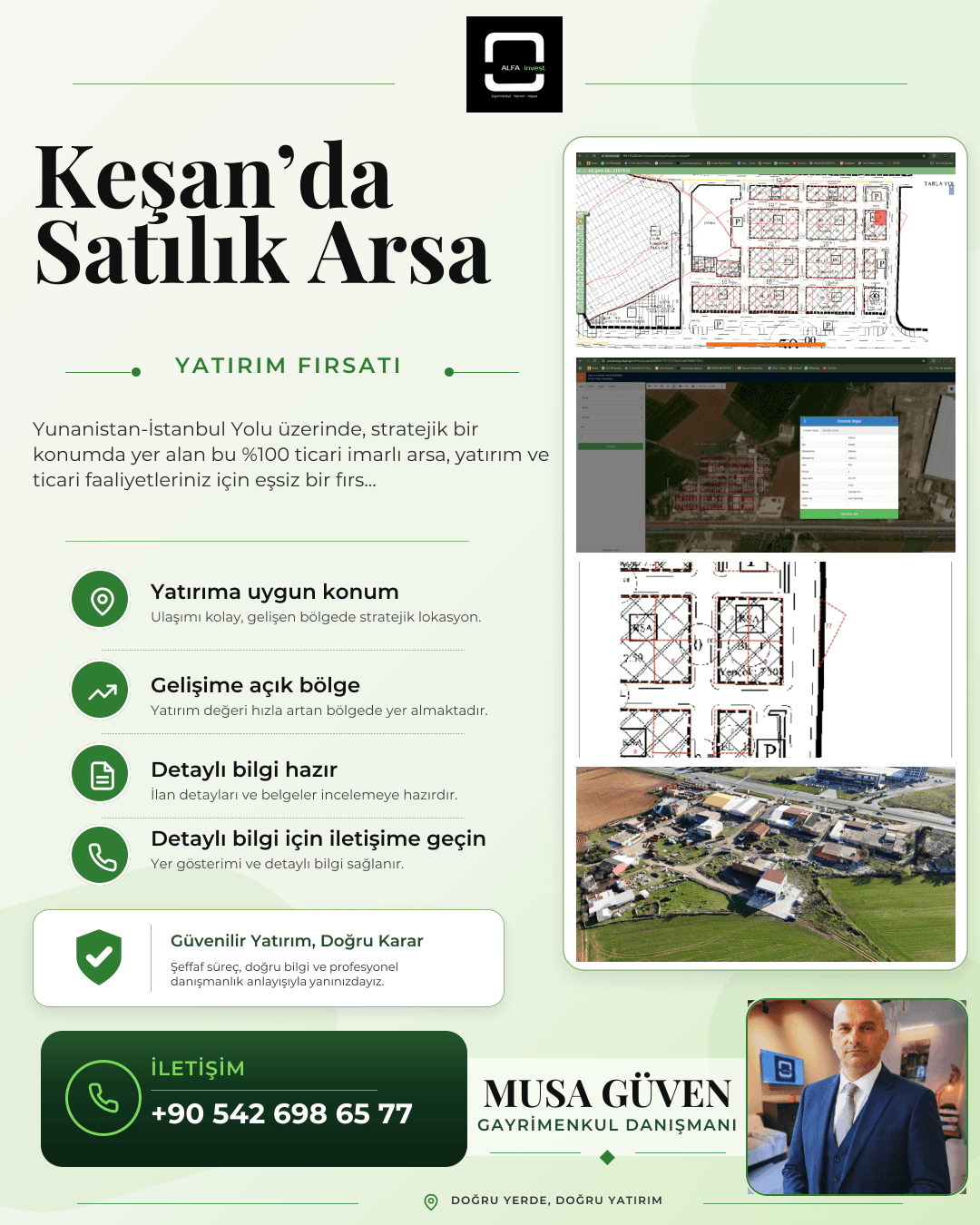 Yunanistan Yolu Üzerinde Satılık %100 Ticari İmarlı Arsa