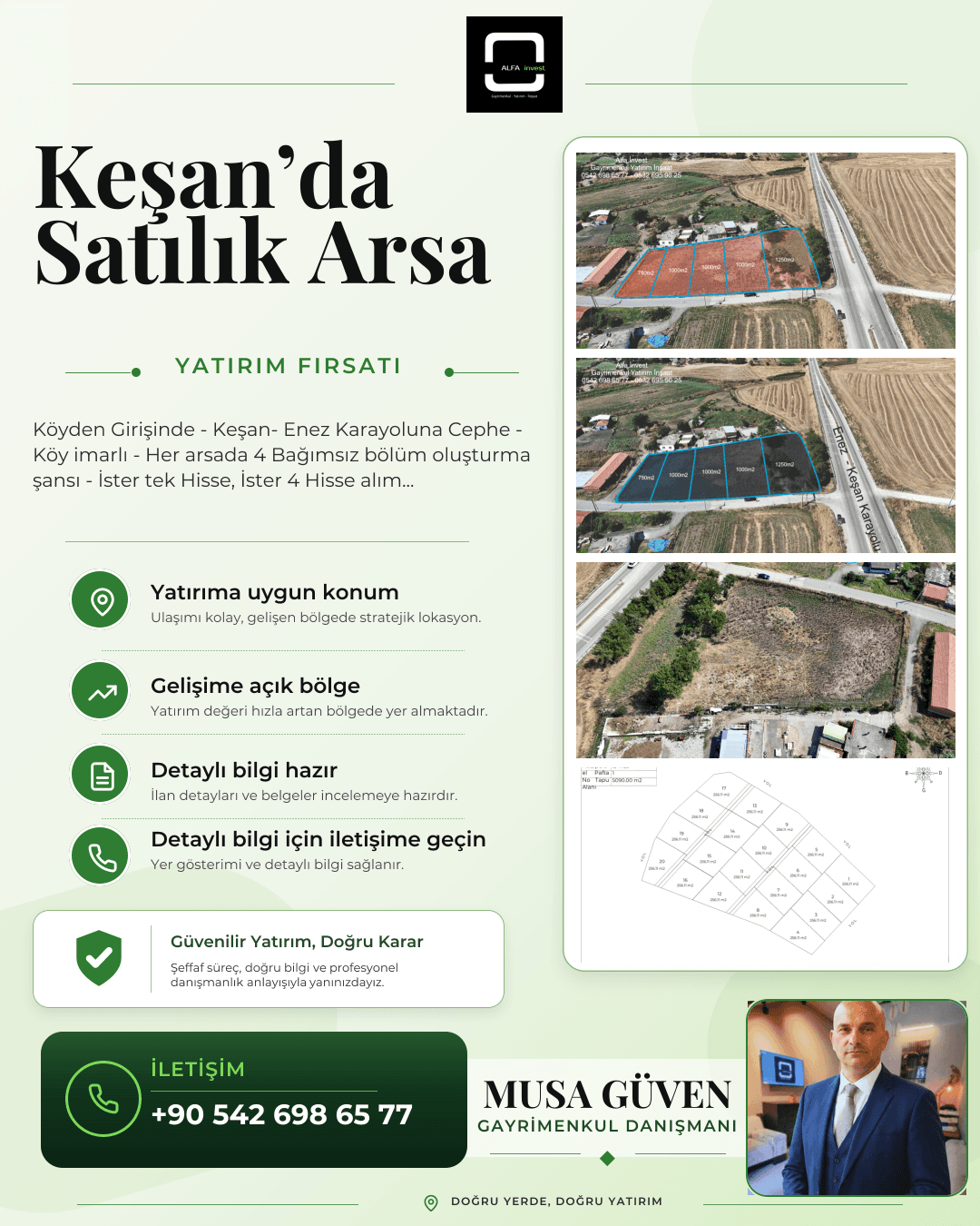 Siğilli Köyü Girişinde Enez Yoluna Cephe İmarlı Arsalar