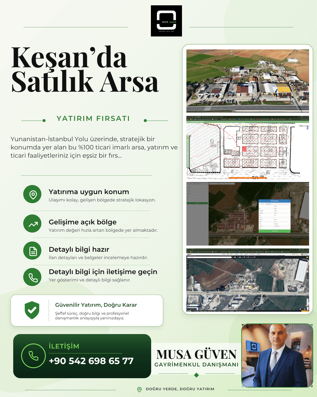 Yunanistan Yolu Üzerinde Satılık %100 Ticari İmarlı Arsa