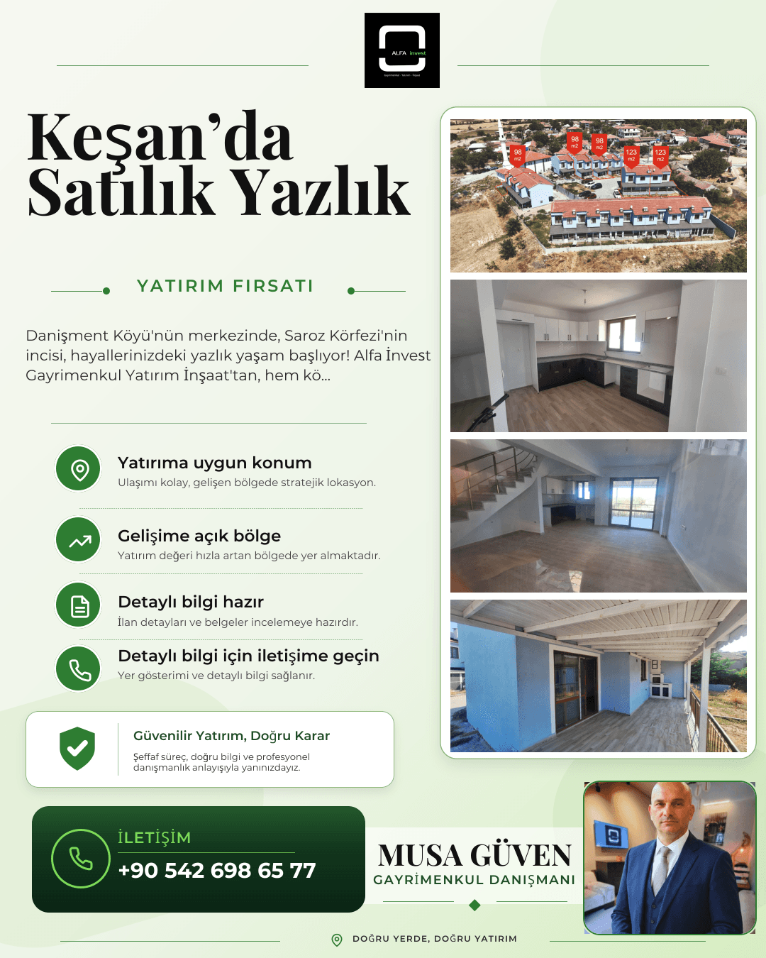 Danişment Köy merkezinde satılık 3+1 dubleksler
