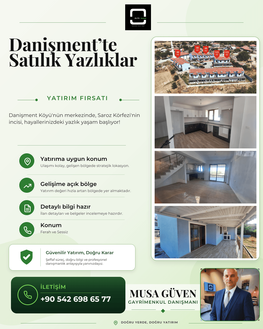 Danişment Köy merkezinde satılık 3+1 dubleksler