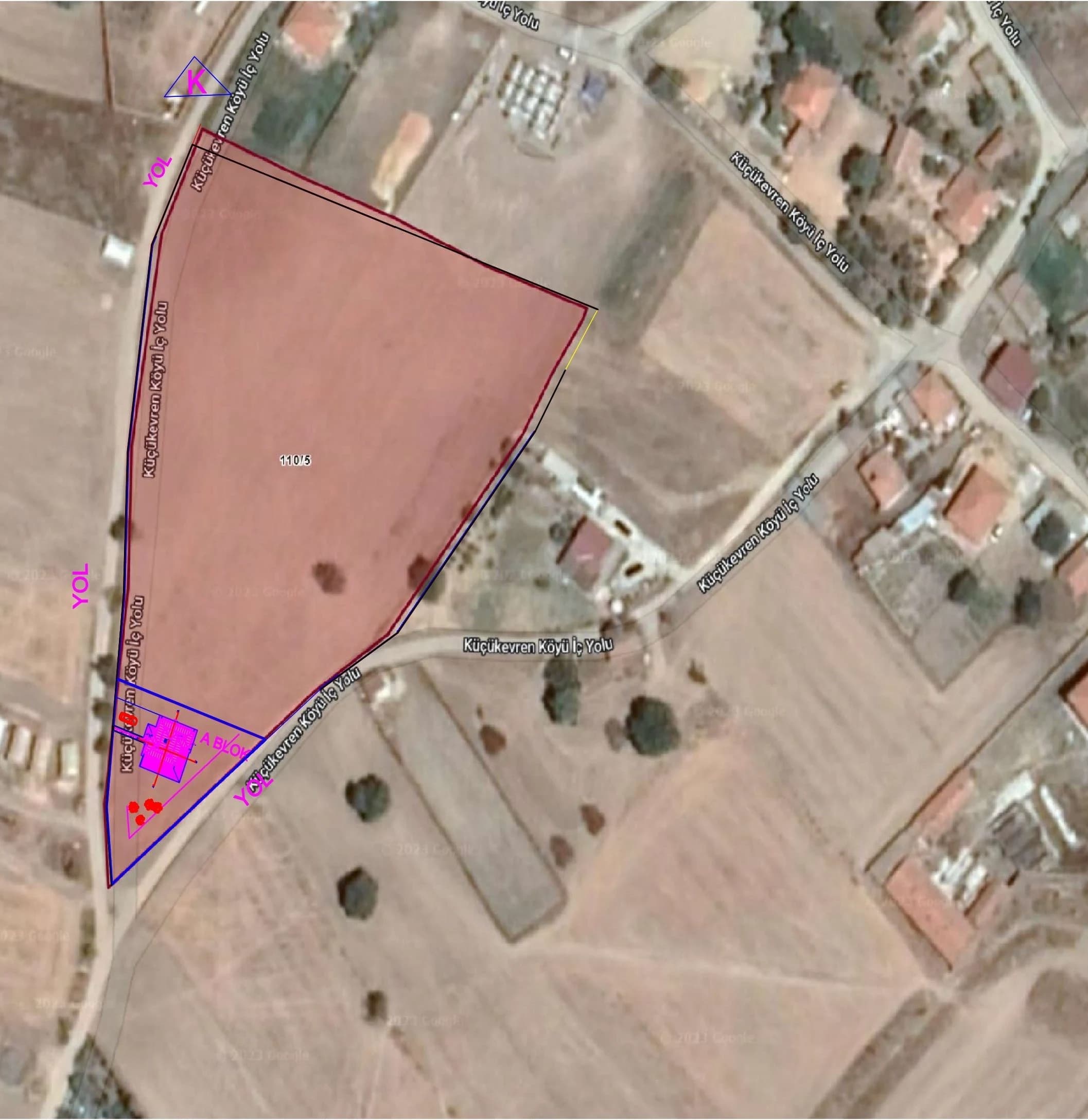 Edirne Enez Satılık Arsa - Enez Küçükevren Köyünde projeli Arsa 840m2