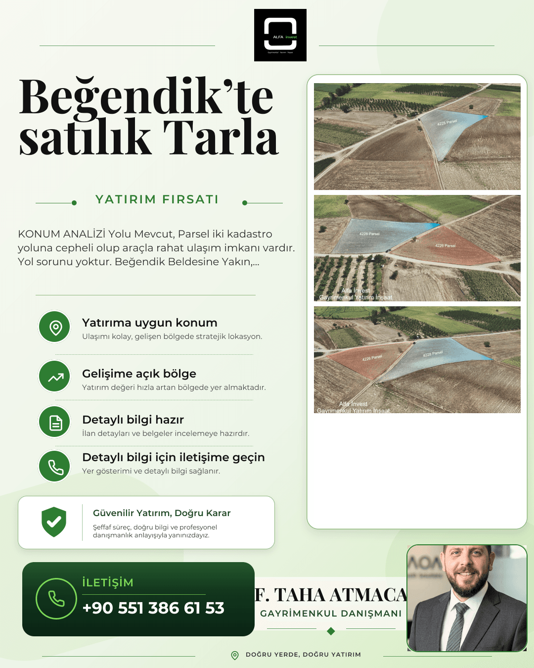 Beğendik'te Yola Cepheli Satılık Tarla 4689 M2