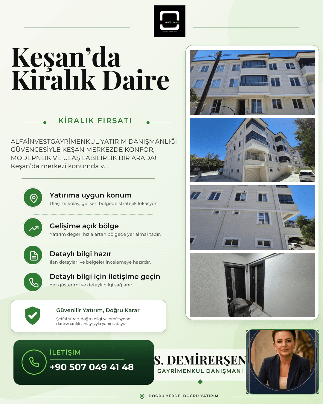Keşan'da Sıfır Binada Eşyalı 1+1 Kiralık Daire