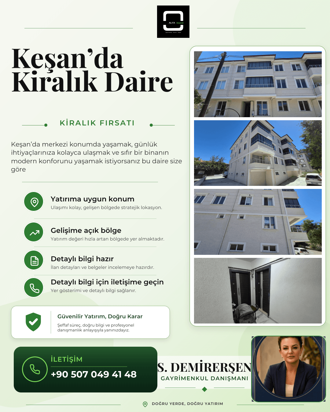 Keşan'da Sıfır Binada Eşyalı 1+1 Kiralık Daire