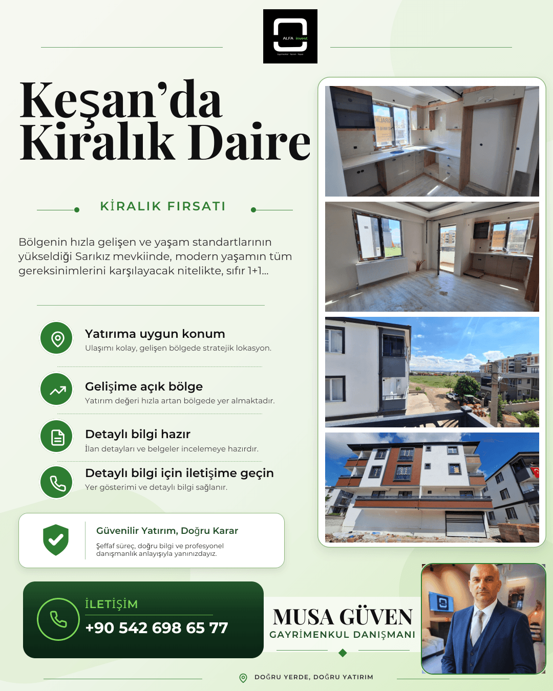 Sarıkız'da Sıfır, Lüks 1+1 Kiralık Daire (1 Ay Sonra Hazır)