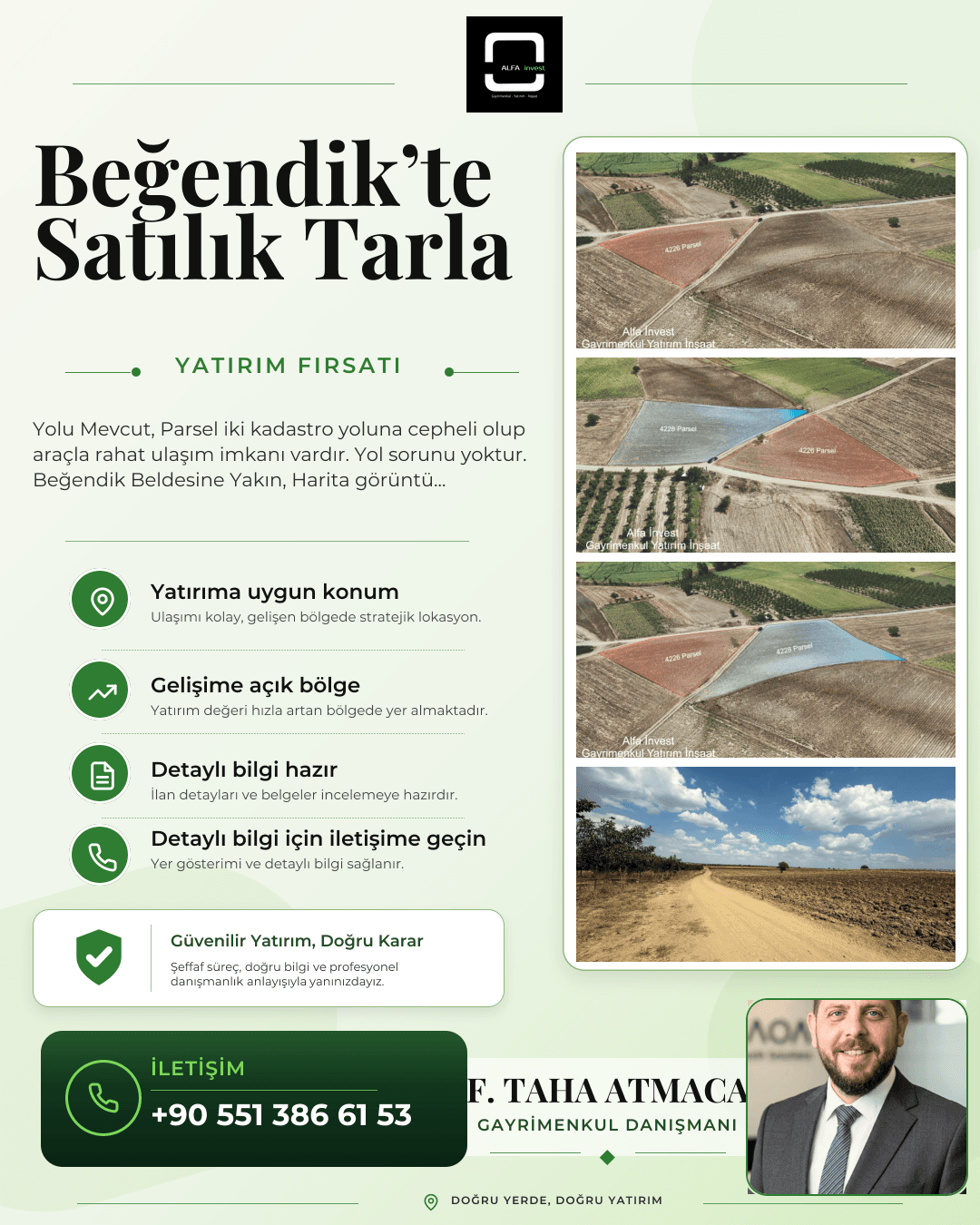Beğendik'te Yola Cepheli Satılık Tarla 3270m2
